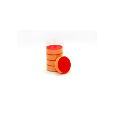 Poetspad oranje 75x25mm in plastic koker